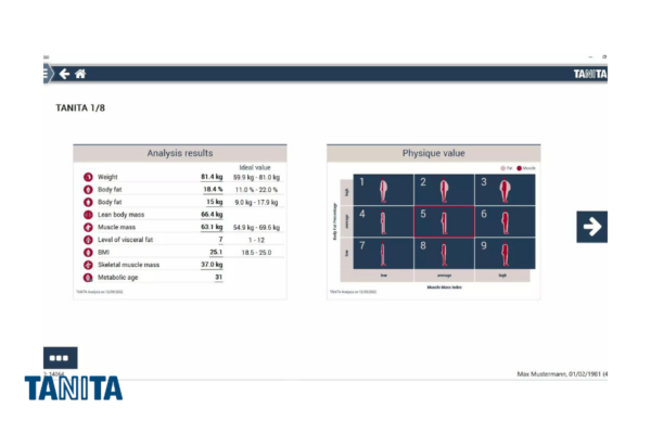TANITA PRO Software Screenshot